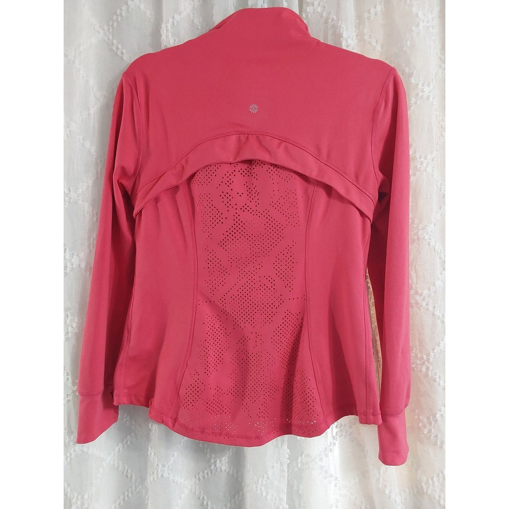 Womens TangerineMedium Coral‎ Pink Perforated Full Zip Activewear Jacket